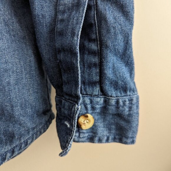 Vintage Autumn Leaves Denim Shirt - Picture 6 of 7